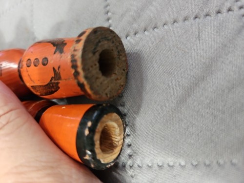 2 Vintage Halloween Wooden Noisemaker Whistle Man Face 1920s - Picture 4 of 7