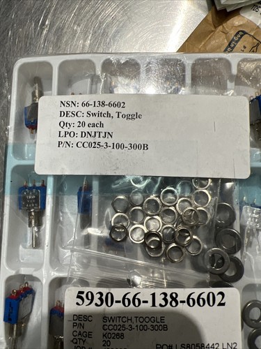 20 x Interruptor de palanca militar apem 5636 adk plano NSN 5930-66-138-6602 CC0253100300 - Imagen 4 de 6
