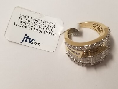 JTV OJR033Y White Diamond 14k Yellow Gold Quad Ring 2.00ctw