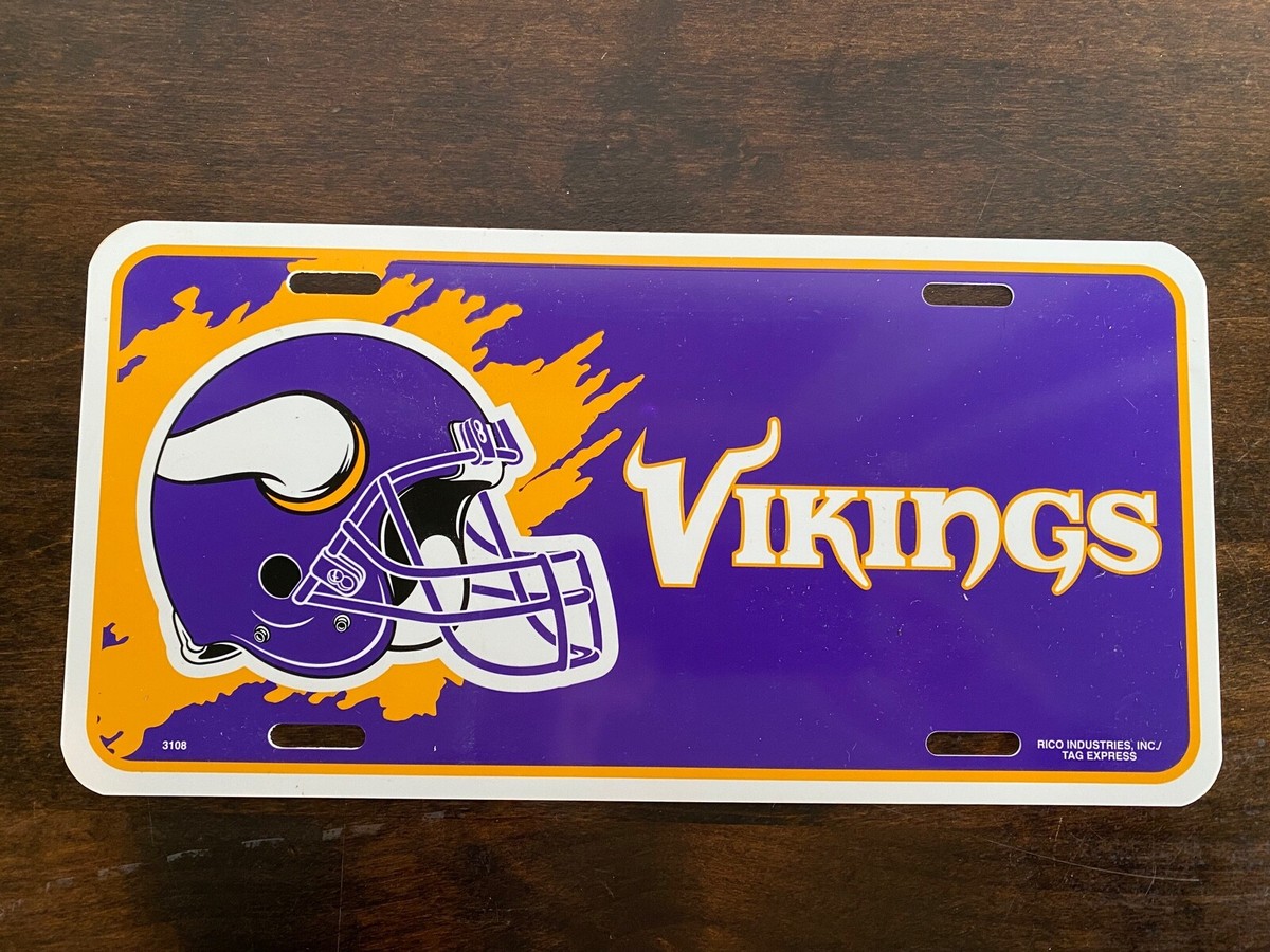Vintage Minnesota Vikings Front License Plate Rico Industries Plastic NFL  Team