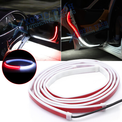 2pcs Door Opening Warning LED Strip Light Flashing Flowing Anti-collision Safety