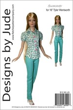 Summer Doll Clothes Sewing Pattern for 16" Tyler Wentworth Dolls Tonner