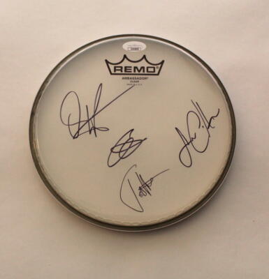 WE CAME AS ROMANS BAND X4 SIGNED AUTOGRAPH 8'' DRUMHEAD - TRACING BACK ROOTS  JSA