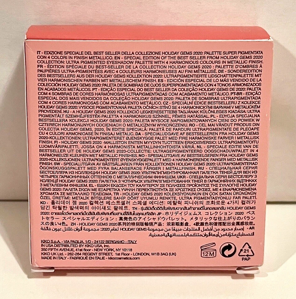 KIKO MILANO FELIZ DÍA B BELLEZZA! PRECIOSA PALETA DE SOMBRAS DE OJOS .14 OZ / 4 G NETO WT Foto 2 de 4