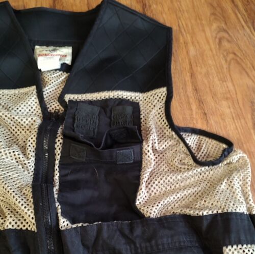 Men's Winchester Beige Black Mesh Vest Zip Up Shooting Hunting Cotton Sz XL/2XL - Picture 5 of 7