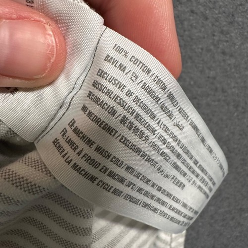 Abercrombie Fitch Mens XL Relaxed Fit White Gray Stripe Button-Up Cotton Shirt - Picture 8 of 10