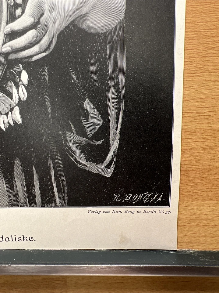 Antik Illustration Odaliske Musikantinnen Porträt Gemälde 1893 Vintage Retro - Bild 2 von 4