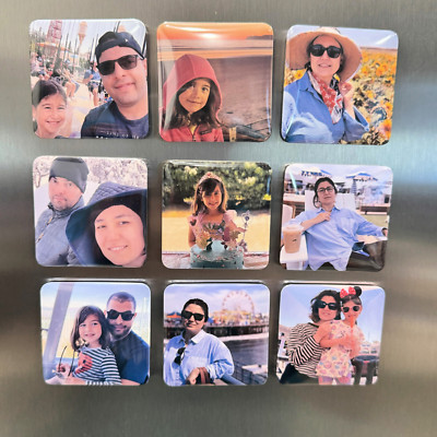 Custom 9 Photo Magnets 2x2'' Personalized Gift for Couples Holiday Family Fridge