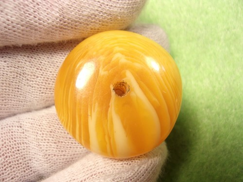 RARE OLDER VTG ANTIQUE BUTTERSCOTCH BAKELITE (SWIRLED/MARBLEIZED) BUTTON or KNOB - Picture 8 of 10