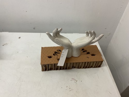 Nxt Gris Cerámica Esmalte Reactivo Manos Escultura/Hogar Oficina Adorno Figura Regalo - Imagen 12 de 18