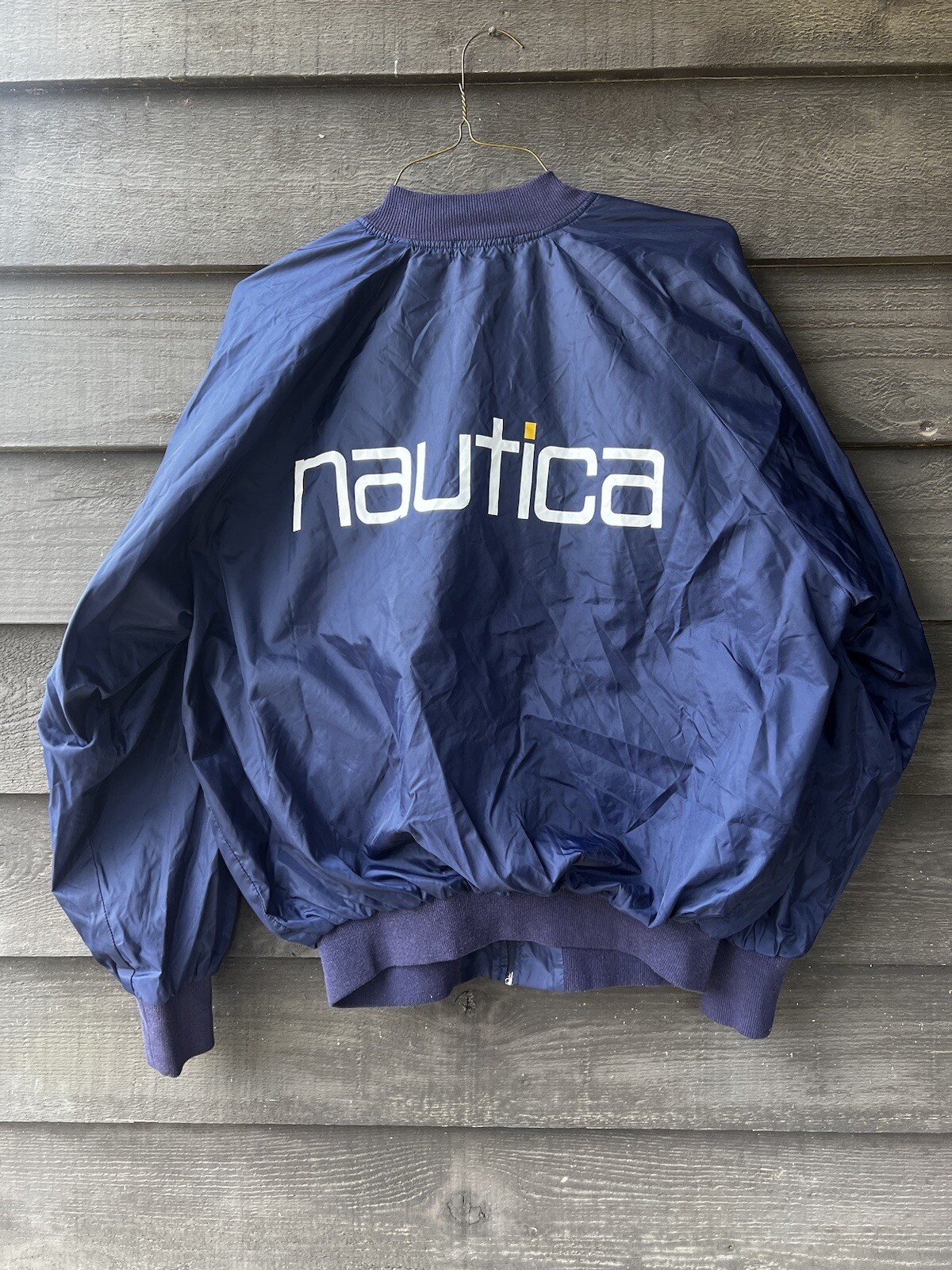 NICE Vintage Nautica Bomber size Medium Zip Jacket Navy Blue Mens