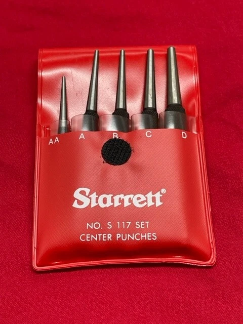 S117PC Starrett set of 5 center punches with round shanks: Manson