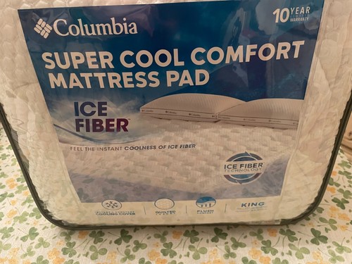 Columbia Super Cool Comfort Ice Fiber Cooling Mattress Pad King - Picture 2 of 8