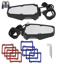 Rear View Side Mirrors w/ LED Lights Fit 1.75"-2" Roll Cage For UTV Polaris RZR