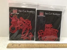 Two Bazzill Basics Paper Die-Cut Numbers Ruby Slipper Red Scrapbooking Crafts