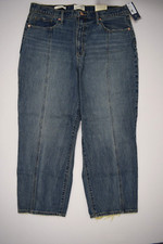 Universal Thread Super High Rise Vintage Straight Cropped Jeans Distressed 16