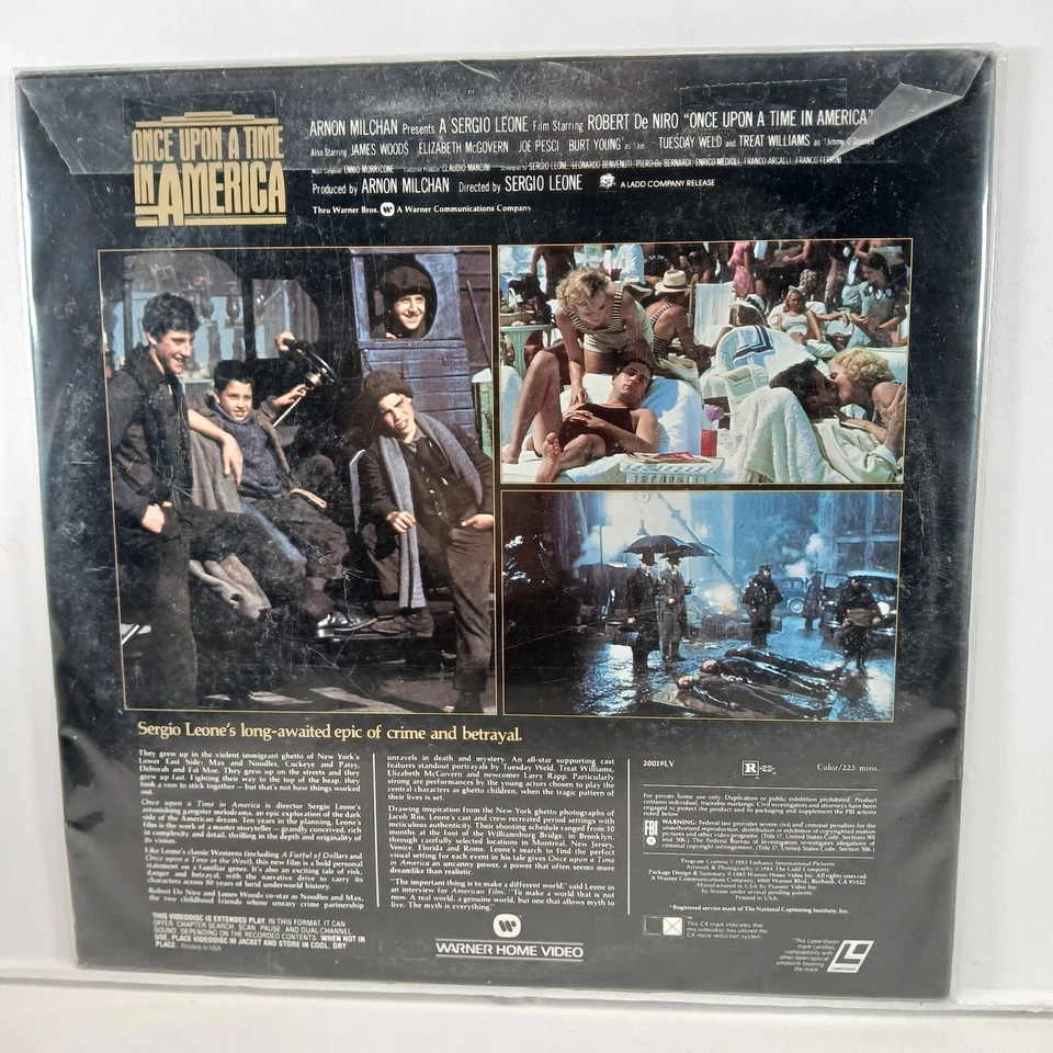 Once Upon a Time in America (LD) LASERDISC Extended Play content on 4 sides Foto 2 de 2