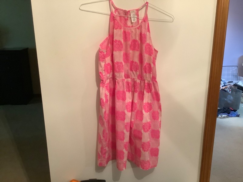 J CREW CREWCUTS Girls Pink SPLATTER FLORAL SUNDRESS Sz 14 Item REDUCED!!!