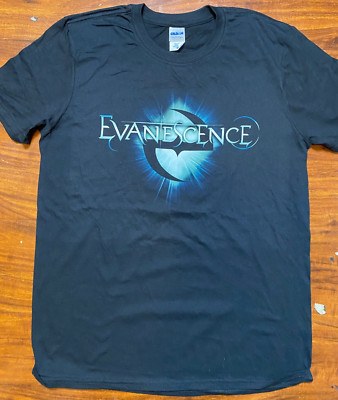 Evanescence Amy Lee 2012 Tour Black Double Sided U.S Dates  SZ M-NWOT