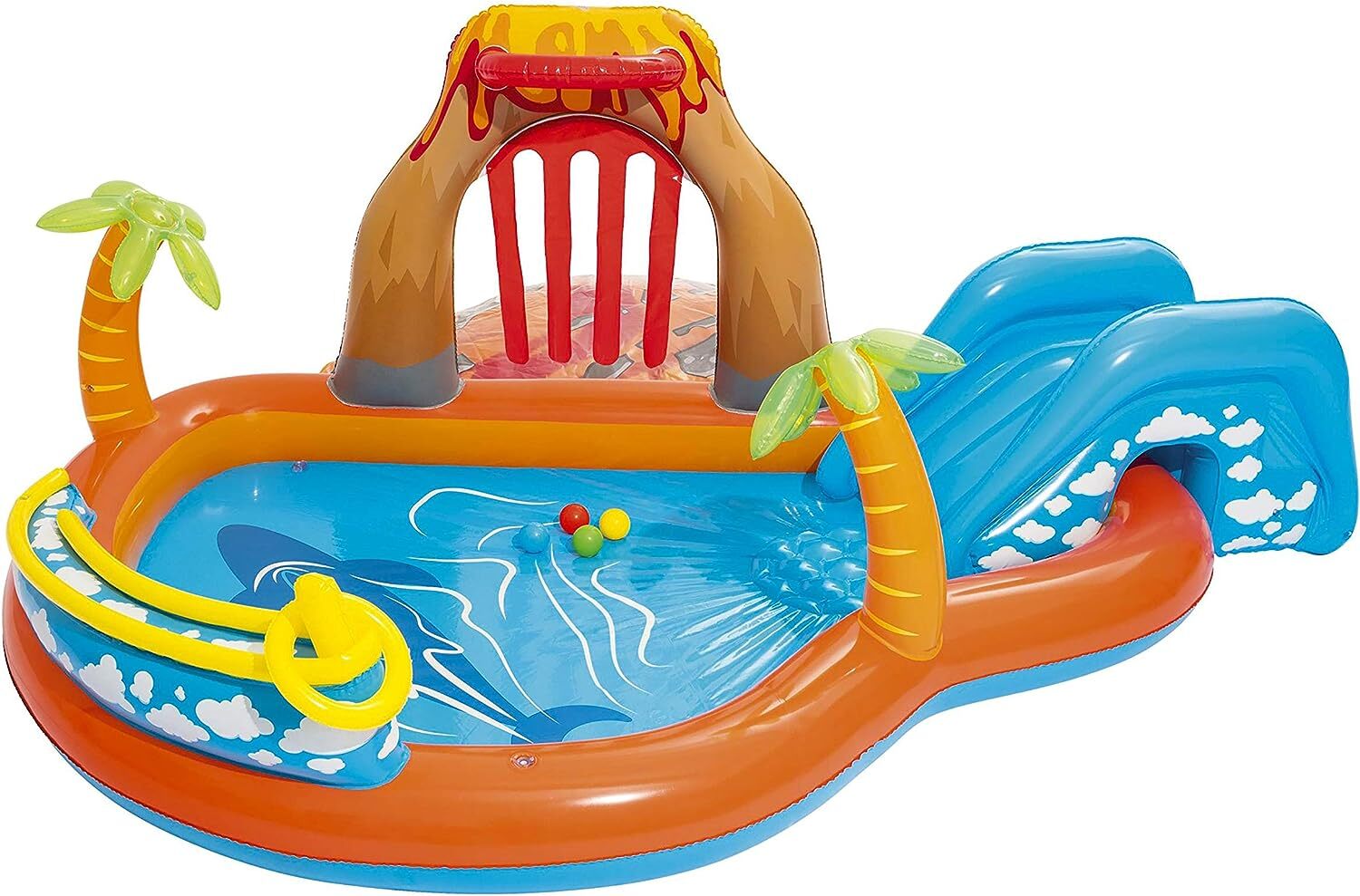 Bestway Espace de jeu Lava Lagoon 53069 pataugeoire sécurisée avec tapis amortisseur de glisse