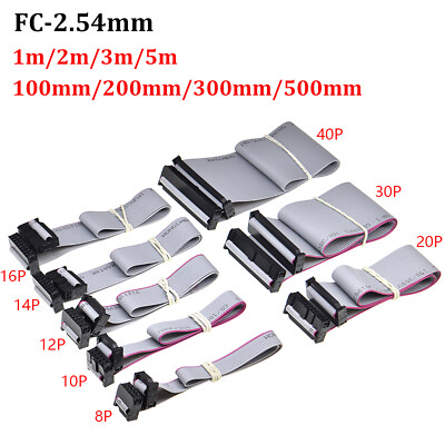 2,54 IDC Kasten Headers Mit Lange Graue Flachbandkabel Befestigt 6Pin bis 26 Pin