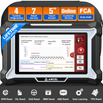 Automotive OBD2 Scanner Car Engine ABS SRS Oil Diagnostic Tool Fault Code Reader