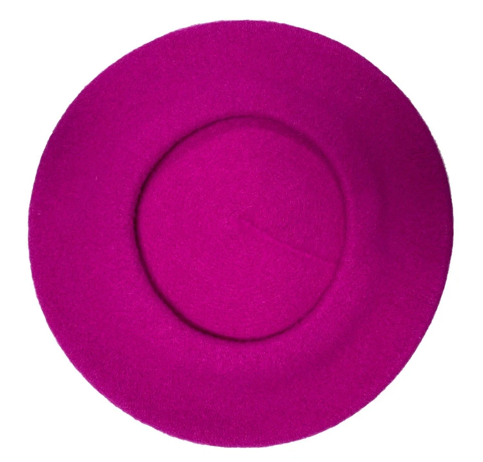 Boina francesa de lana frambuesa, ¡NUEVA!,"El tipo que encuentras en una tienda de segunda mano" Foto 2 de 4