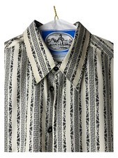 GIANNI VERSACE  Vintage 90’s 100% Silk Men Shirt  Black & White