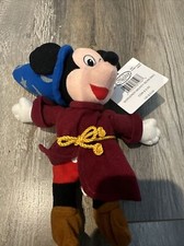 VTG Disney Store Mini Bean Bag Plush Sorcerer Mickey Mouse 8  Fantasia Toy NWT