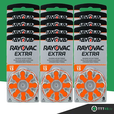 15 x 8er Blister Rayovac Extra Typ13 Orange (13AUX/8XEMF) Hörgerätebatterien