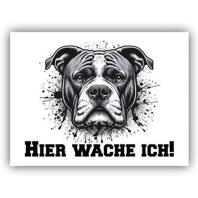 Old English Bulldog Schild - Warnschild - Zaunschild | Motiv ''002'' | 30x22,5 cm