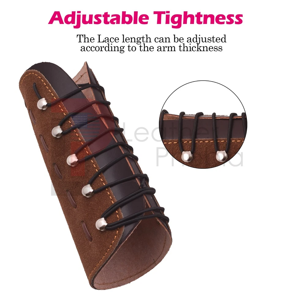 Traditional Archery Leather Arm Guard Forearm Protecting Gear Hunting Arm Gear - Image 3 of 4