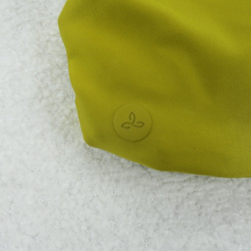 prAna Sculpt Deep Breath Workout Activewear Sports Bra Womens XS Green/Yellow - Picture 2 of 6