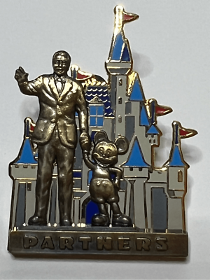 【レア物】Disney Partners Statue ピンバッジ Disney Partners Statue Walt Disney And Mickey Mouse Castle