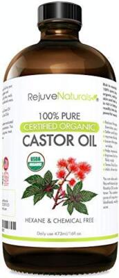 Organic Castor Oil (16oz Glass Bottle) USDA Certified Organic, 100% Pure, Cold