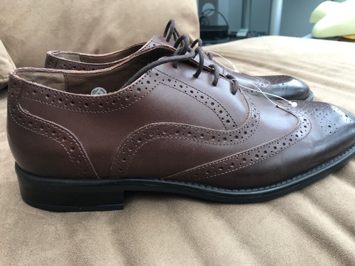 Mens Pavers Brogues Shoes Brown Leather 
