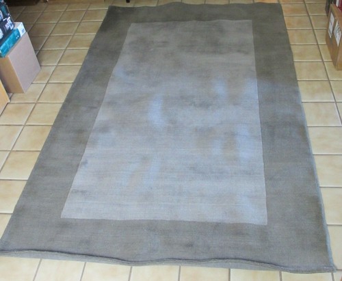 1 up to 2 Pottery Barn HENLEY wool rug gray grey 5'x8' charcoal handcrafted