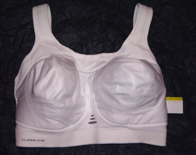 NWT PURE LIME 0098 Support Wire-free active sports bra cool max White U CHOOSE 