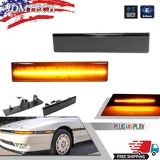JDM Smoked Amber Front Bumper Side Marker Lights For 1987-1992 Toyota Supra Mk.3