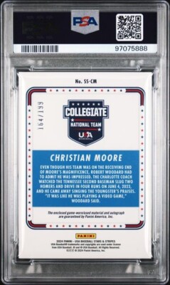 CHRISTIAN MOORE 2024 Panini Stars & Stripes Silhouette Auto