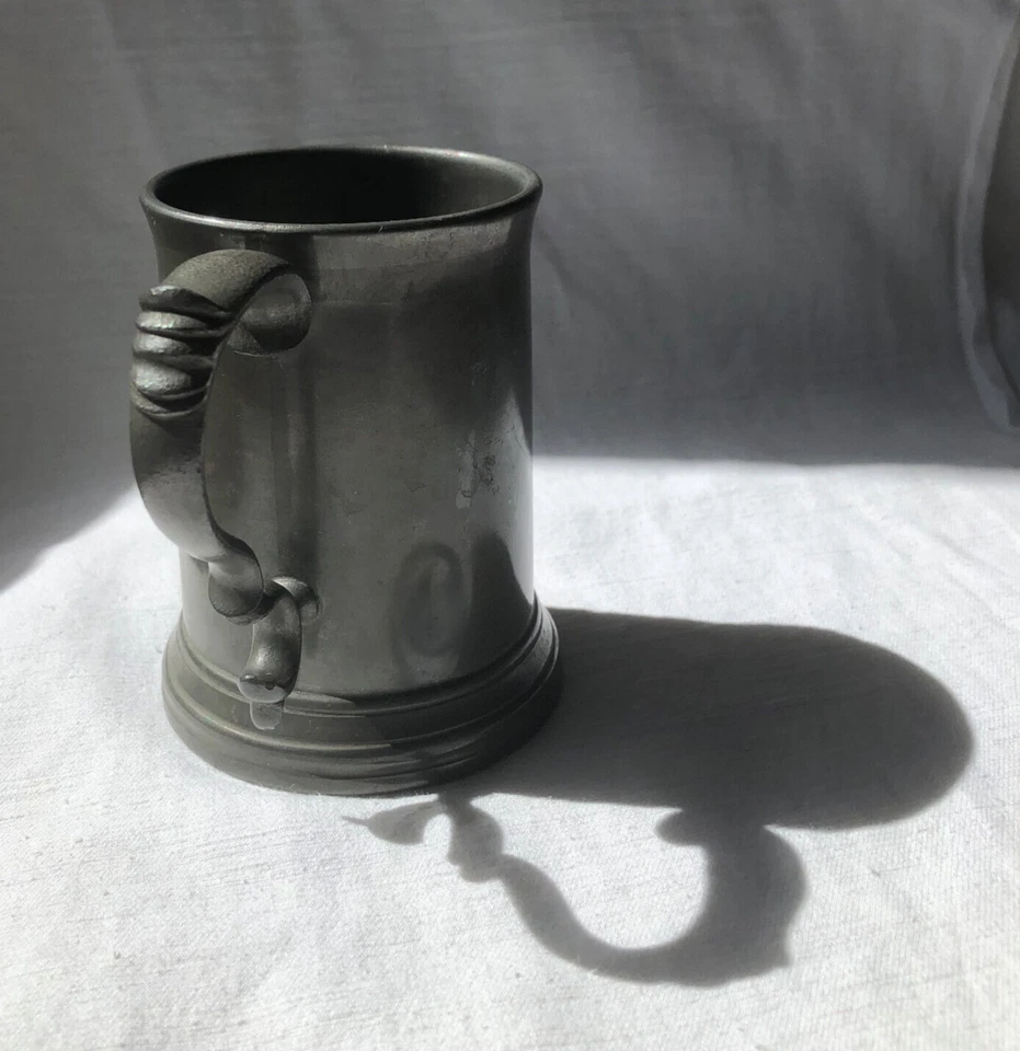 James Dixon & Sons Pewter Tankard ½ Pint Glass Bottom Truncated Cone - Image 3 of 4