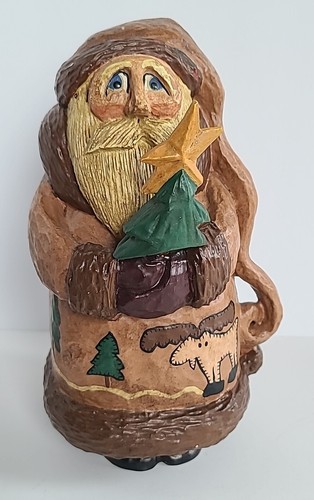 Vtg 1998 Rodney W Leeseberg House of Hatton Out of the North 7" Santa Folk Art - Picture 2 of 18