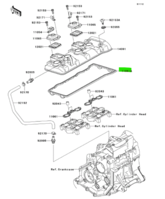 コウページ KAWASAKI NINJA ZX 6R ZX600 Gasket Head Cover 11061-0378 Genuine