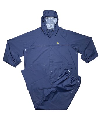 Bass Pro Shops Men's XL Rain Jacket Pants Suit Hooded PolyVinyl