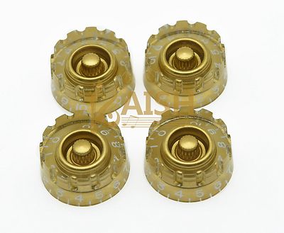 4x Gold LP Gitarre gerändelte Regler Geschwindigkeit metrisch Regler passt Les Paul