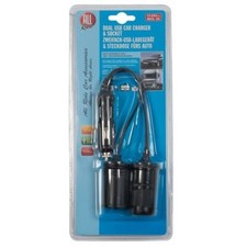 All Ride Std. Plug To USB Car Charger+Socket Y Adaptor Lead