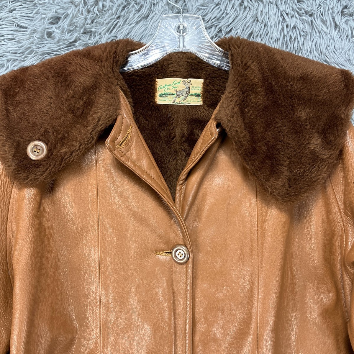 Vintage Custom Coat Co. Deerskin Leather Coat Men's L? Brown Vintage Custom Coat Co. Deerskin Leather Coat Men's L? Brown