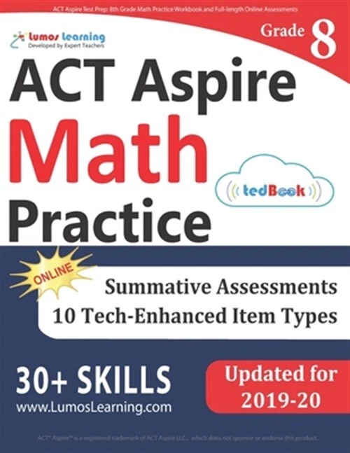 ACT Aspire Test Prep: 8th Grade Math Practice Workbook and Full-Length  Online... 9781945730177 | eBay