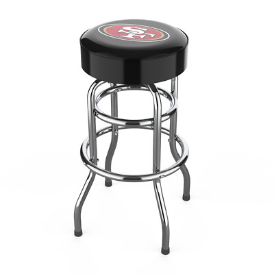 NFL Licensed Chrome 360 Swivel Vinyl Bar Stool w/ 4'' Cushion/ 32 TEAMS AVAILABLE
