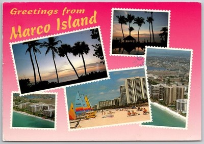 Marco Island Florida Multi-View Postcard John Hinde Vintage 1991 Posted